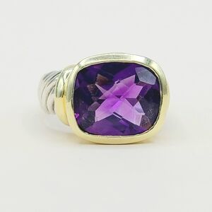 David Yurman Large Noblesse Ring Amethyst Ring Sz 8.5